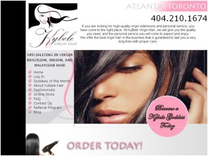 Kybele Virgin Hair e-commerce website for hair extensions and beauty products