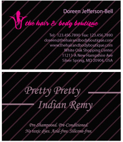 Business Card Design for the hair and beauty industry