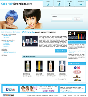 Hair e-commerce website design