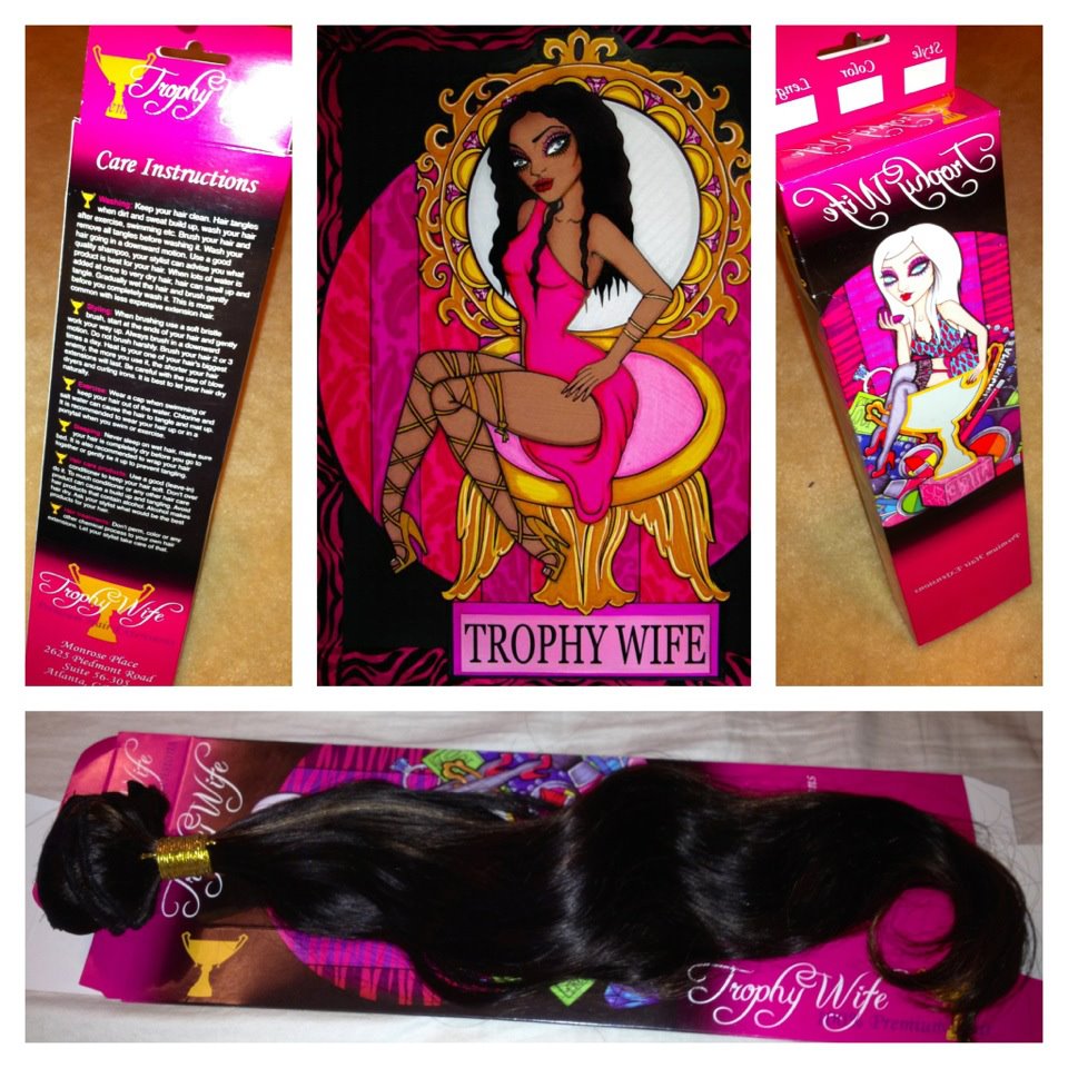 Box packaging for human hair extensions for The Trophy Wife