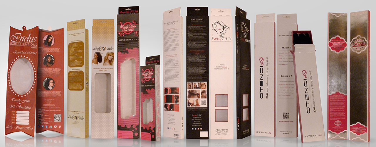 A few of the Hair Extensions boxes we have designed