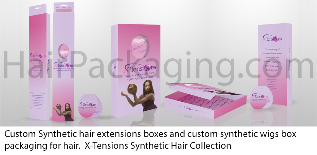 Custom Synthetic hair extensions boxes and custom wigs box packaging for hair – X-Tensions Synthetic Hair Collection