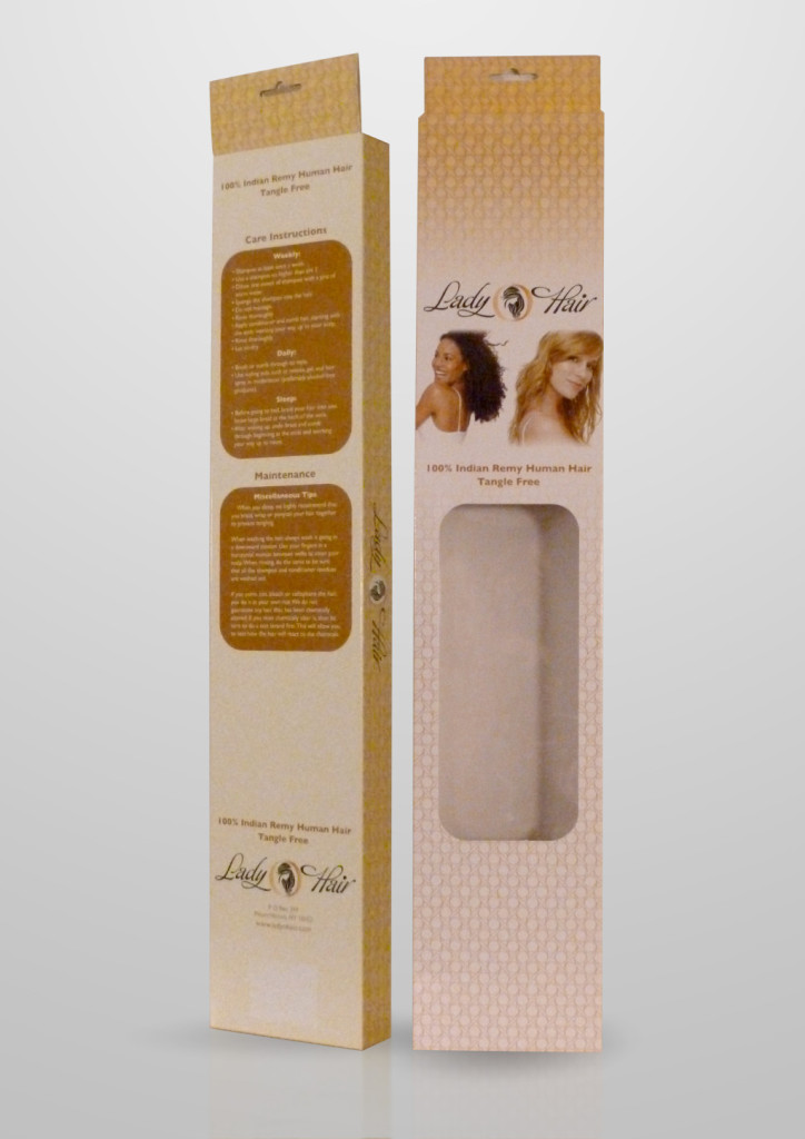 Box for Hair extentions with window