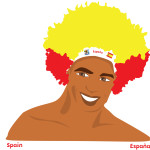 Afro Wig Illustration for Spain - the 2010 FIFA World Cup™ South Africa Champions