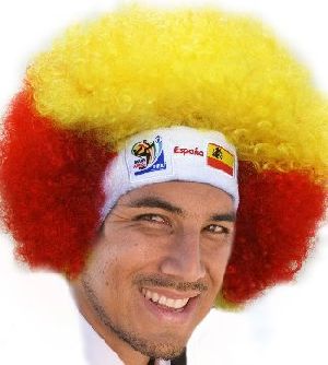 Afro Wig Mock-up on Model for Spain - the 2010 FIFA World Cup™ South Africa Champions