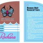 Rochana Hang tag for Hair Packaging
