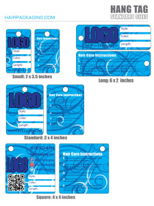 Hair Hang Tags-Standard-Sizes from HairPackaging.com