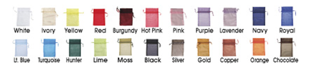 Sheer fabric bags available in 20 colors