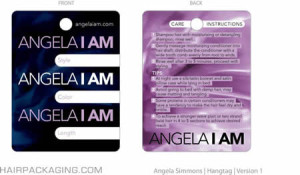 This Hair Hang Tag was designed for when Angela Simmons launched her hair line on