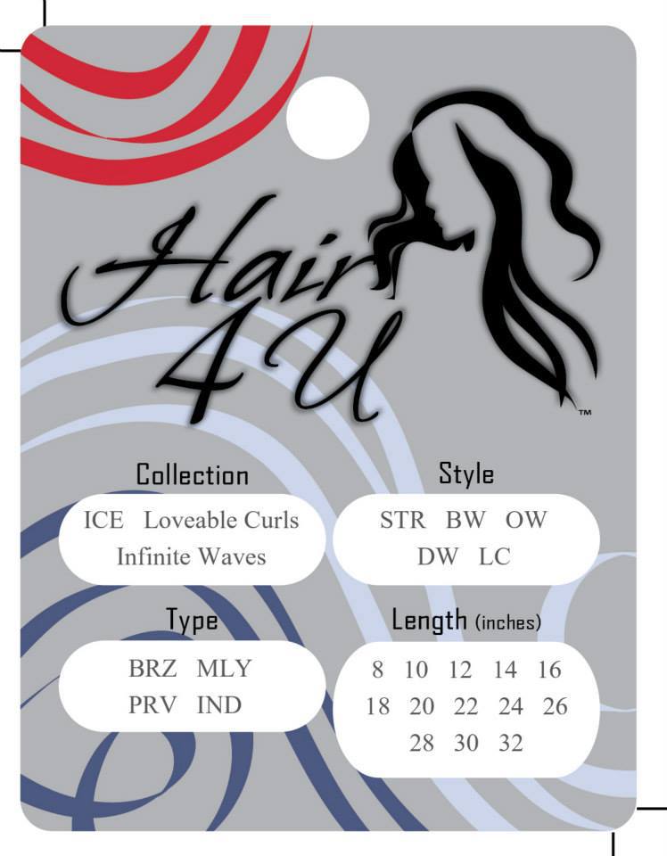 Standard 3x4 inch hang tag with pre-printed options - just circle and attach to hair