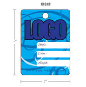 Hair Hang tag printed with your logo, contact information and care instructions.