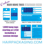 Custom Hair Hang Tags from HairPackaging.com - Standard sizes