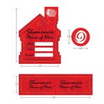 Shamonas House shaped hair hang tag and hair band with sticker