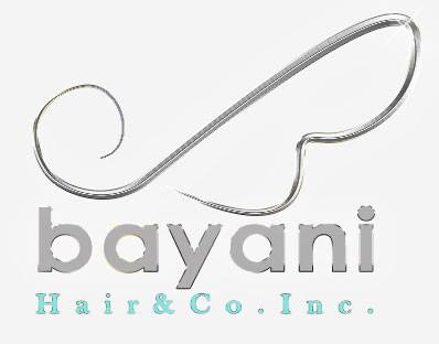 Lock of hair logo design in chrome color for Bayani Hair & Co