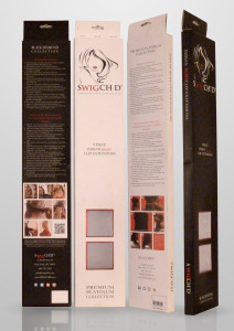  Two product lines, differentiated by color schemes on boxes: black/red and white/red. The box has a shiny red metallic foil and windows.